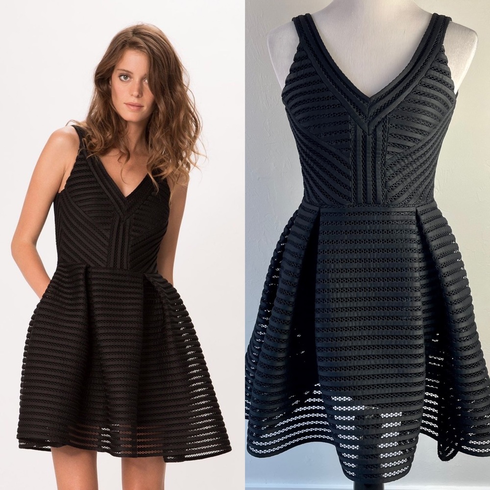 Maje Black Fit and Flair Dress 1 Small